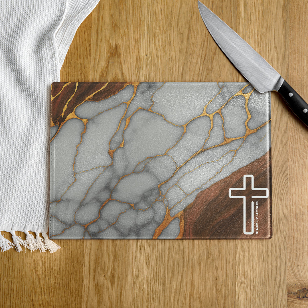 Simply Jesus Glass Cutting Board