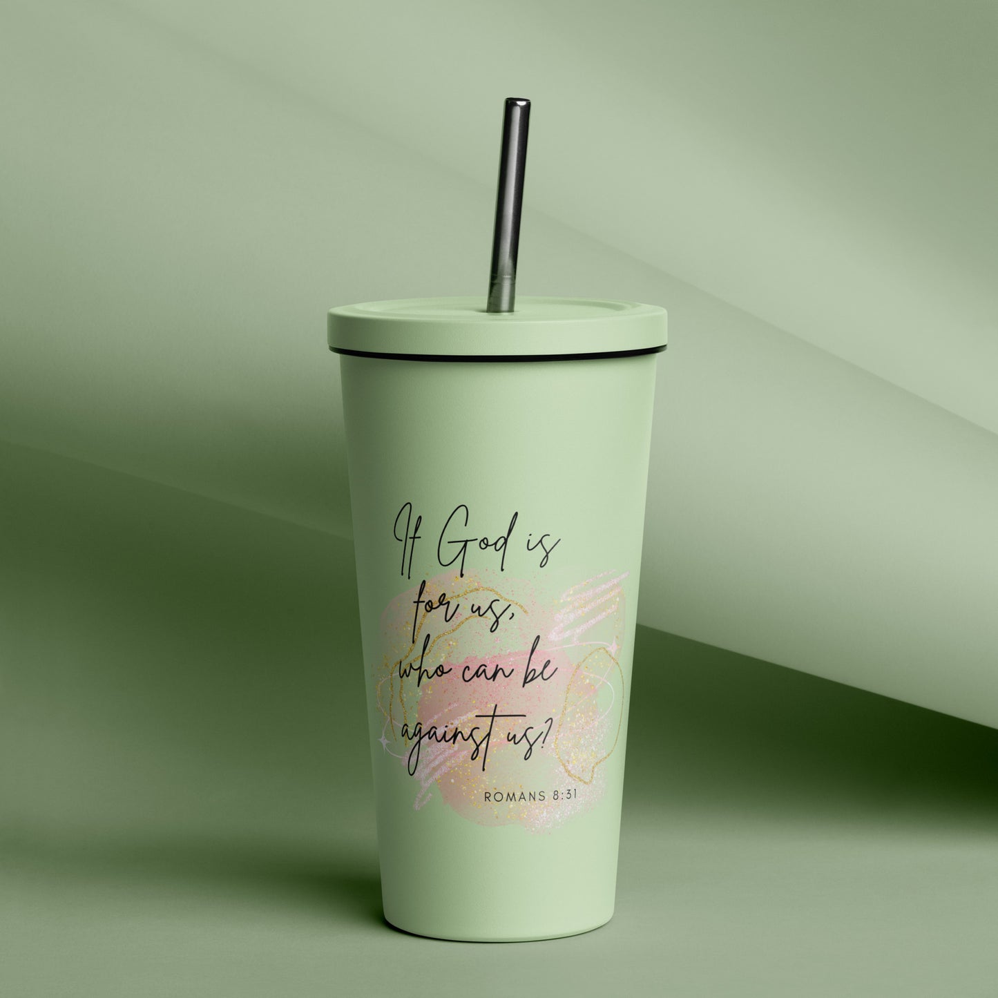 Romans 8:31 Insulated Steel Tumbler