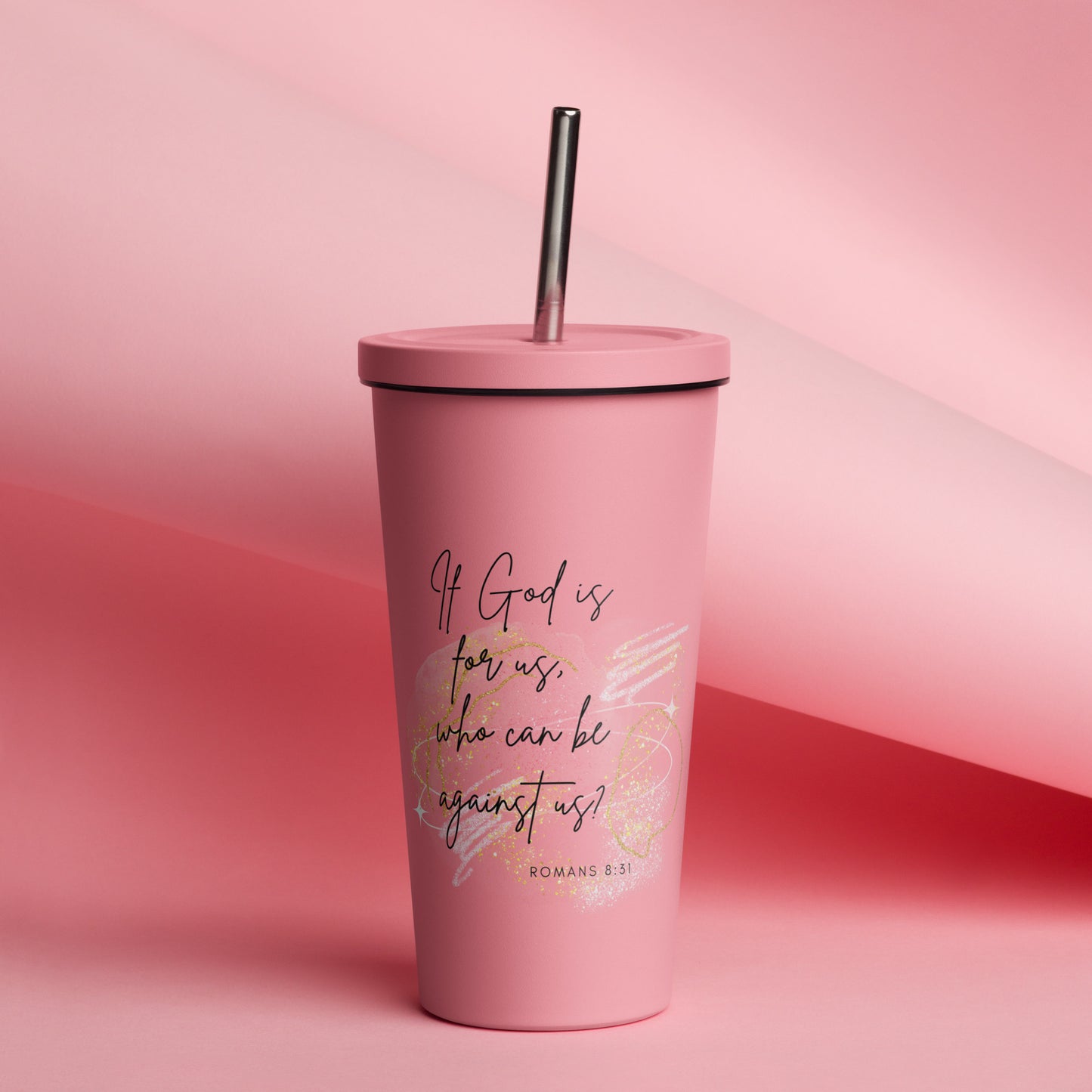 Romans 8:31 Insulated Steel Tumbler