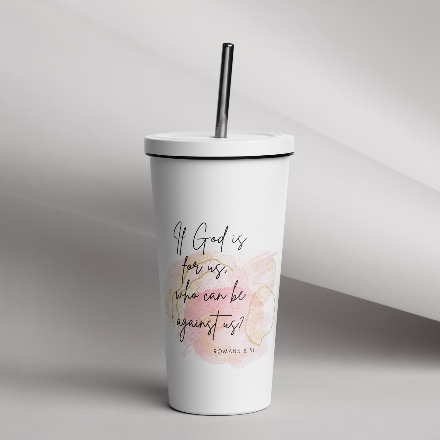 Romans 8:31 Insulated Steel Tumbler